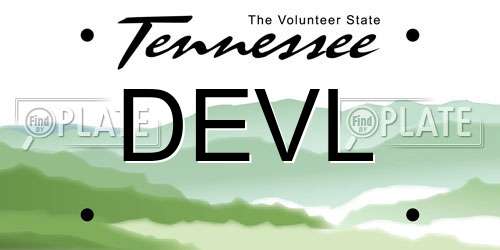 DEVL Tennessee License Plate
