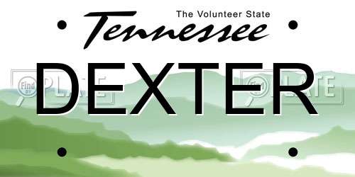 DEXTER Tennessee License Plate