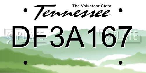 DF3A167 Tennessee License Plate