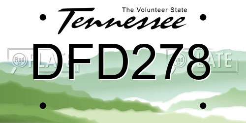 DFD278 Tennessee License Plate