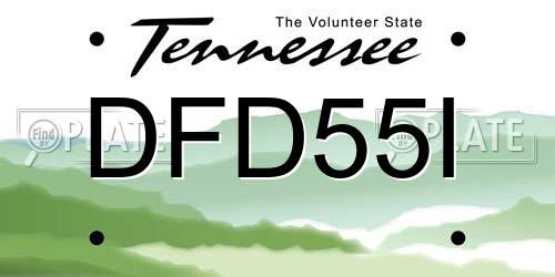 DFD55I Tennessee License Plate