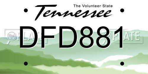 DFD881 Tennessee License Plate