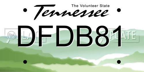 DFDB81 Tennessee License Plate