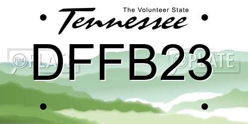DFFB23 Tennessee License Plate