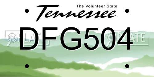 DFG504 Tennessee License Plate