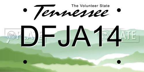 DFJA14 Tennessee License Plate