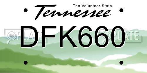 DFK660 Tennessee License Plate