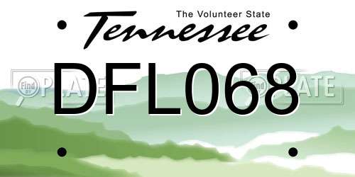 DFL068 Tennessee License Plate