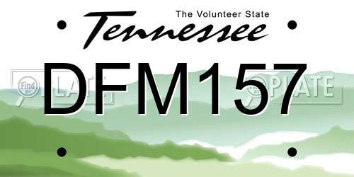 DFM157 Tennessee License Plate