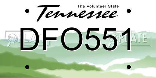 DFO551 Tennessee License Plate