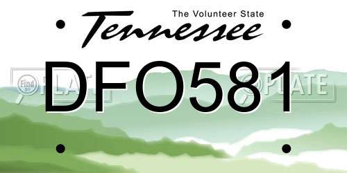 DFO581 Tennessee License Plate