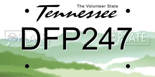 DFP247 Tennessee License Plate