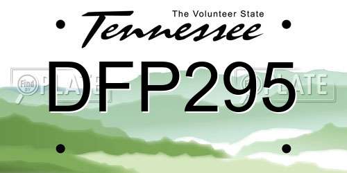 DFP295 Tennessee License Plate