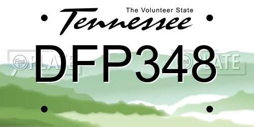 DFP348 Tennessee License Plate
