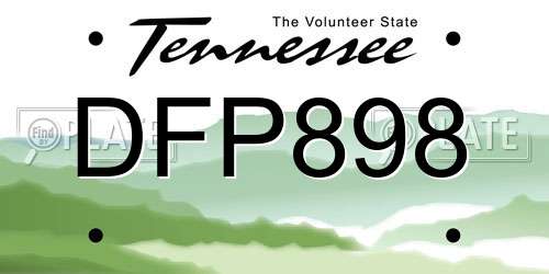 DFP898 Tennessee License Plate