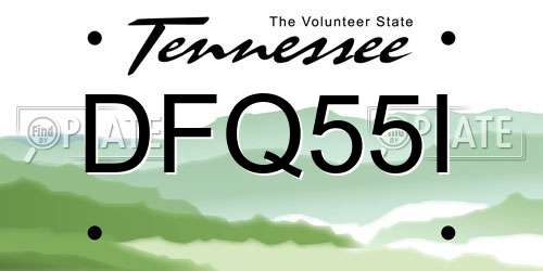 DFQ55I Tennessee License Plate