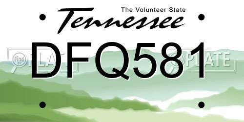 DFQ581 Tennessee License Plate