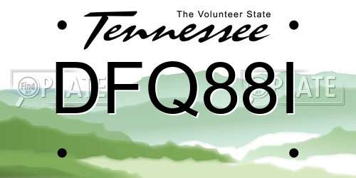 DFQ88I Tennessee License Plate