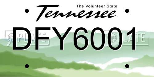 DFY6001 Tennessee License Plate