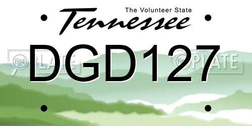 DGD127 Tennessee License Plate