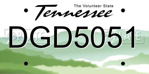 DGD5051 Tennessee License Plate