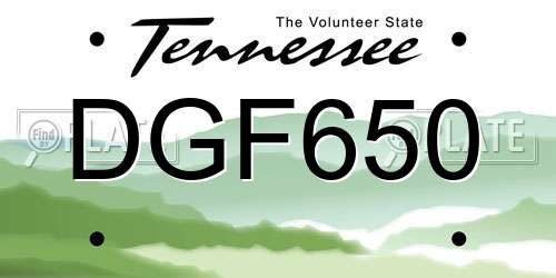 DGF650 Tennessee License Plate