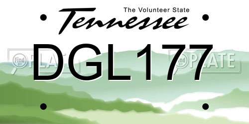 DGL177 Tennessee License Plate