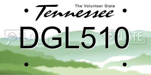DGL510 Tennessee License Plate