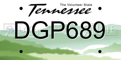 DGP689 Tennessee License Plate