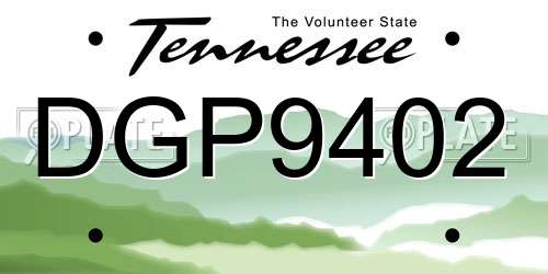 DGP9402 Tennessee License Plate
