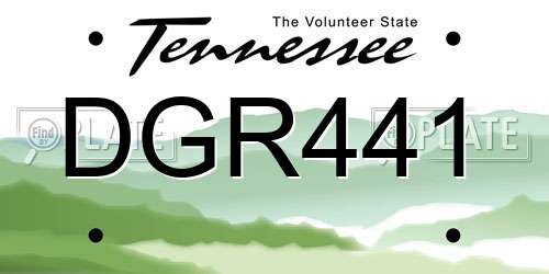 DGR441 Tennessee License Plate