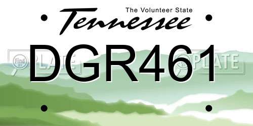 DGR461 Tennessee License Plate