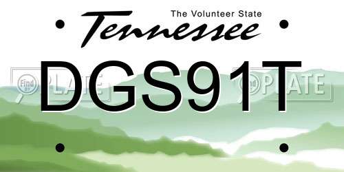 DGS91T Tennessee License Plate