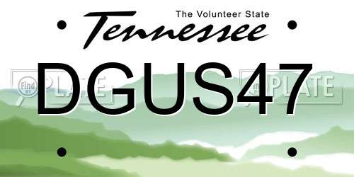 DGUS47 Tennessee License Plate