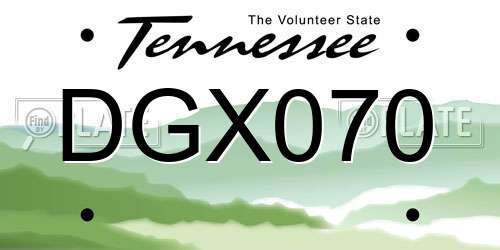 DGX070 Tennessee License Plate