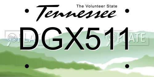 DGX511 Tennessee License Plate