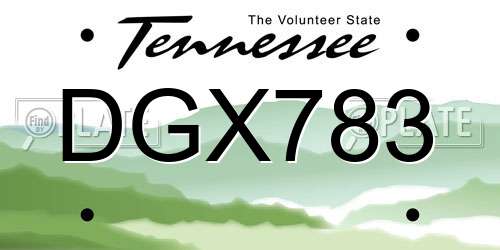 DGX783 Tennessee License Plate