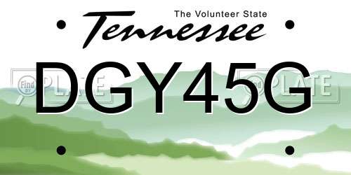 DGY45G Tennessee License Plate