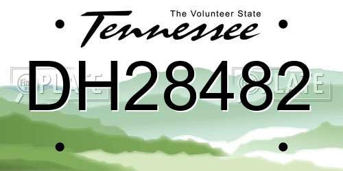 DH28482 Tennessee License Plate