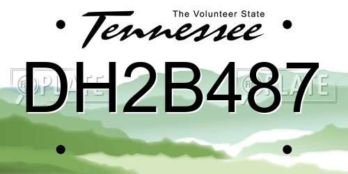 DH2B487 Tennessee License Plate