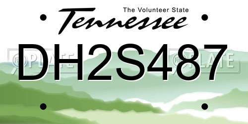 DH2S487 Tennessee License Plate