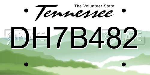 DH7B482 Tennessee License Plate