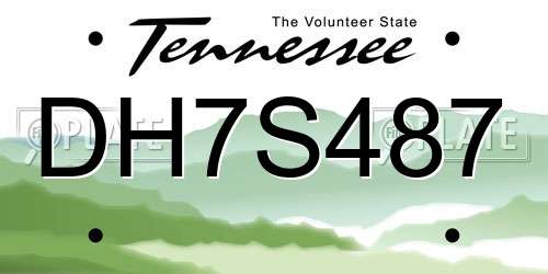 DH7S487 Tennessee License Plate