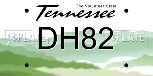 DH82 Tennessee License Plate