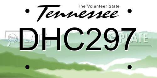 DHC297 Tennessee License Plate