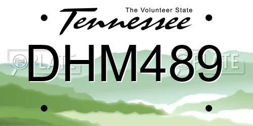 DHM489 Tennessee License Plate