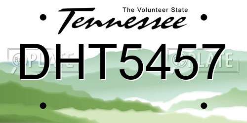 DHT5457 Tennessee License Plate
