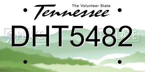 DHT5482 Tennessee License Plate