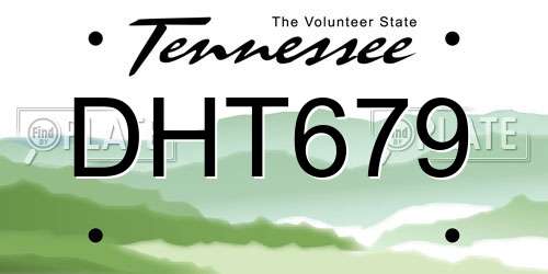 DHT679 Tennessee License Plate