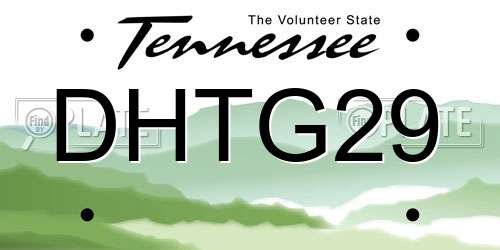 DHTG29 Tennessee License Plate